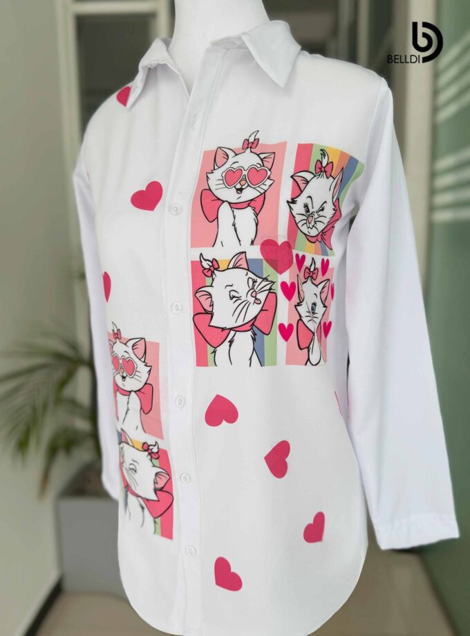 PRINTED LONG SLEEVE BLOUSE