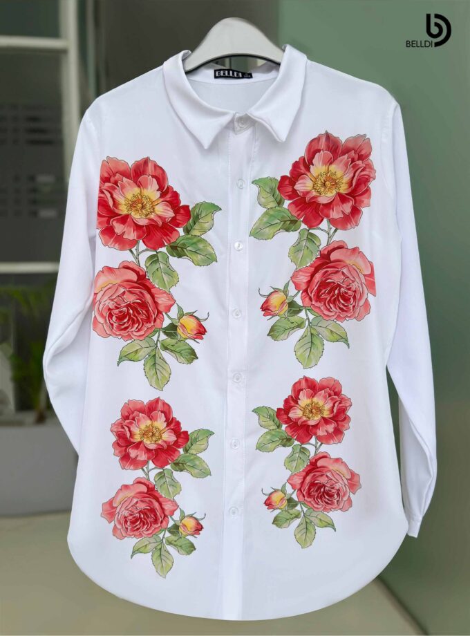PRINTED LONG SLEEVE BLOUSE