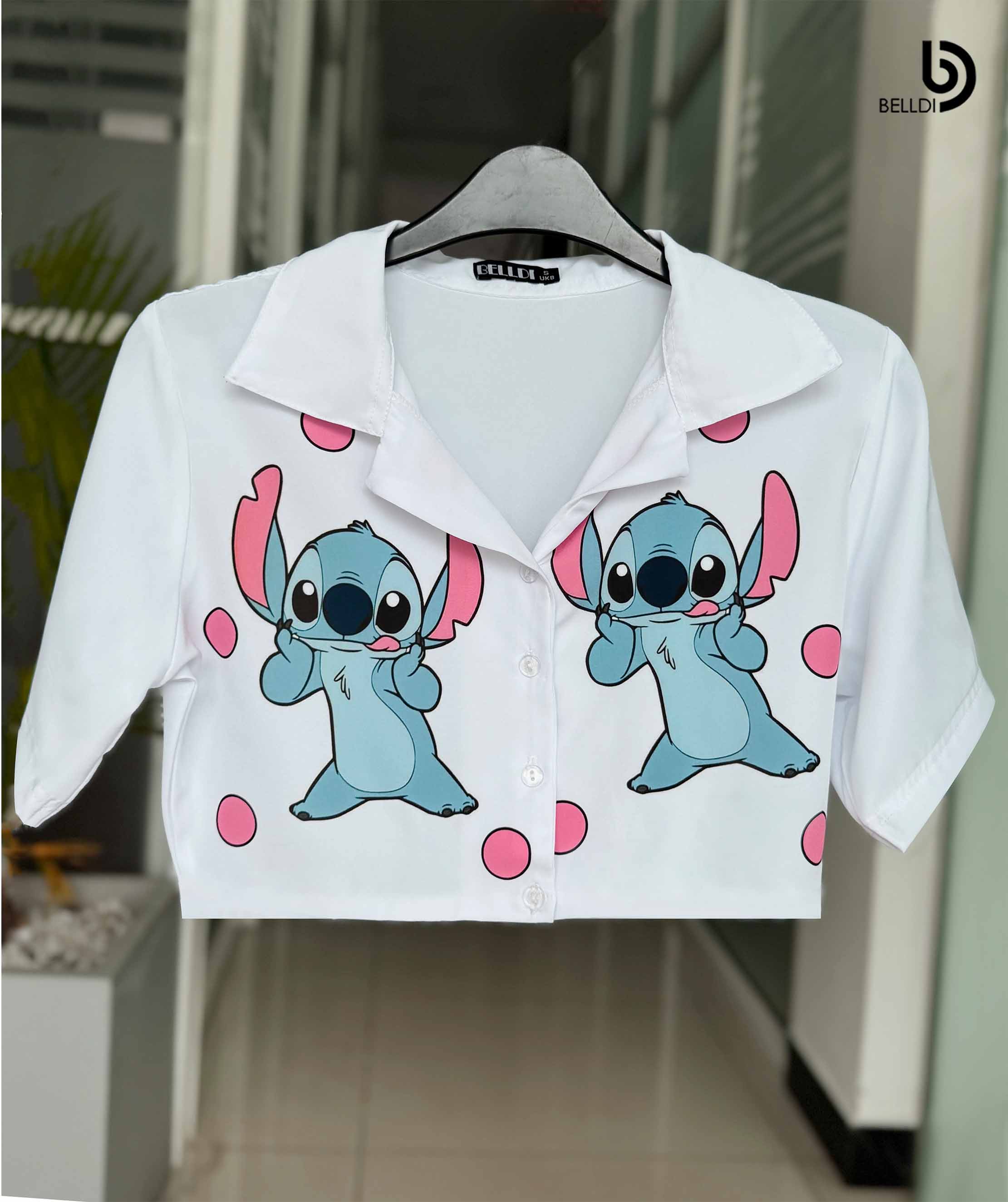 SHORT SLEEVE FRONT OPENED CROP TOP