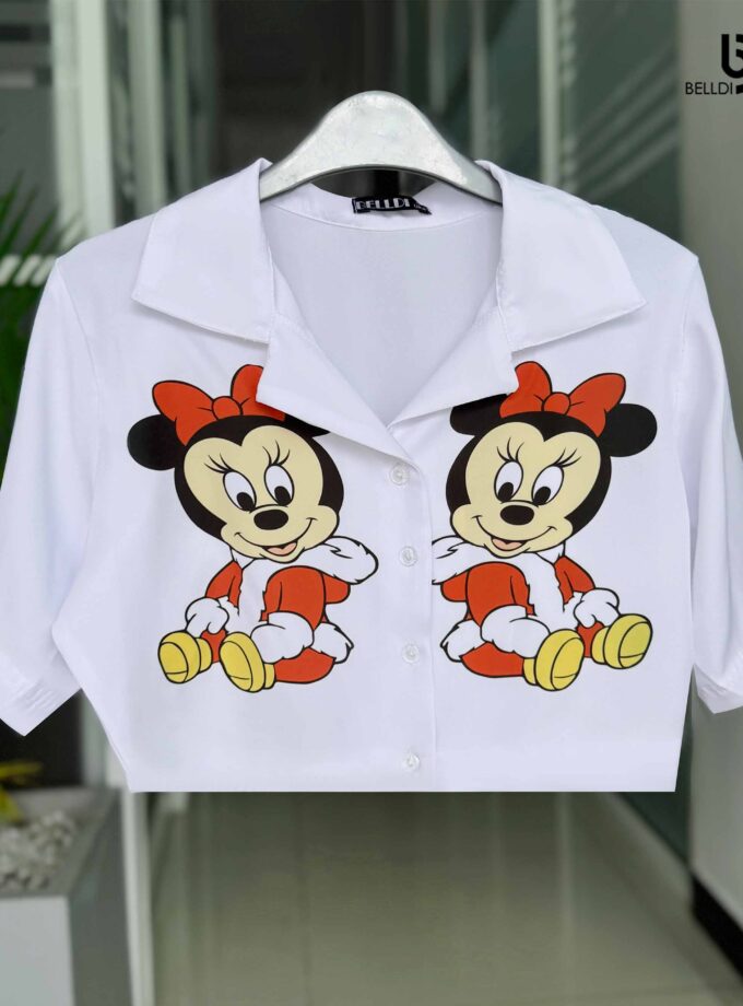 SHORT SLEEVE FRONT OPENED CROP TOP