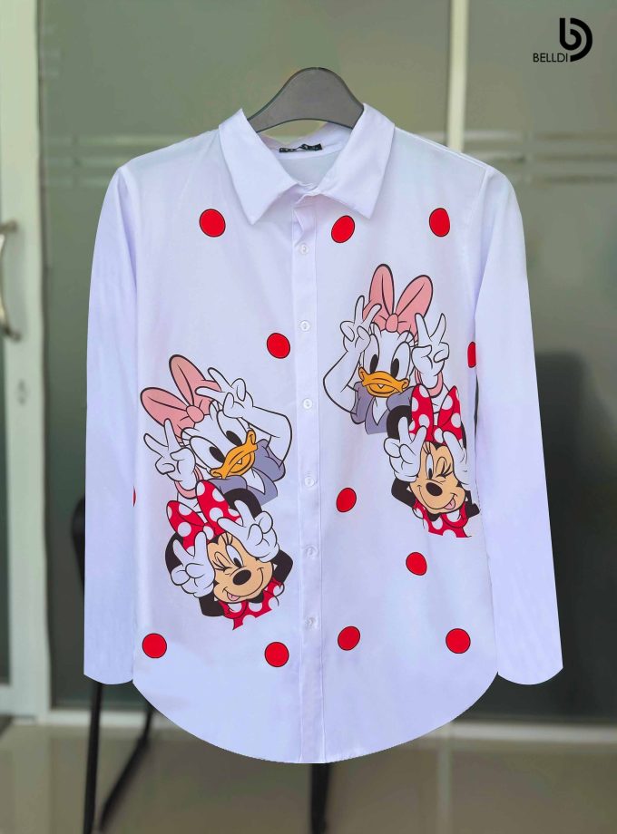 PRINTED LONG SLEEVE BLOUSE
