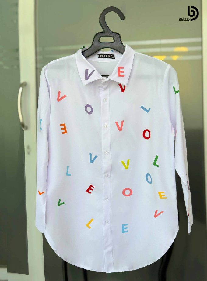 PRINTED LONG SLEEVE BLOUSE