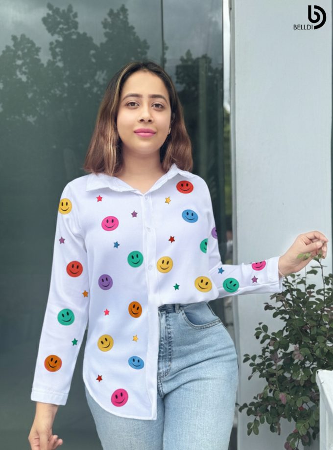PRINTED LONG SLEEVE BLOUSE
