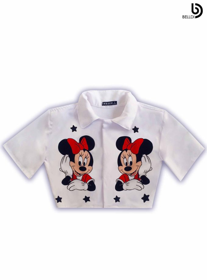SHORT SLEEVE FRONT OPENED CROP TOP