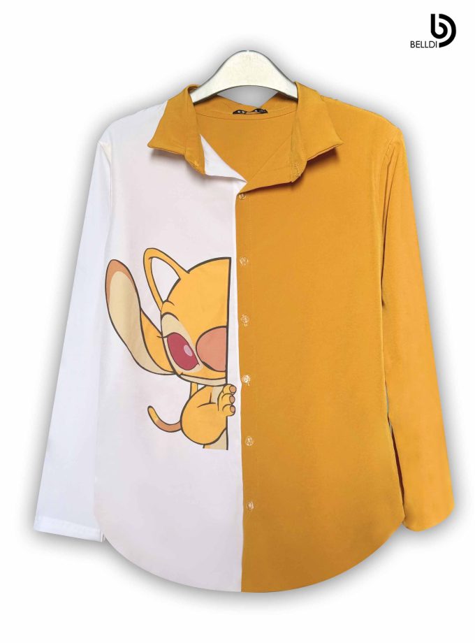 TWO TONE LONG SLEEVE BLOUSE