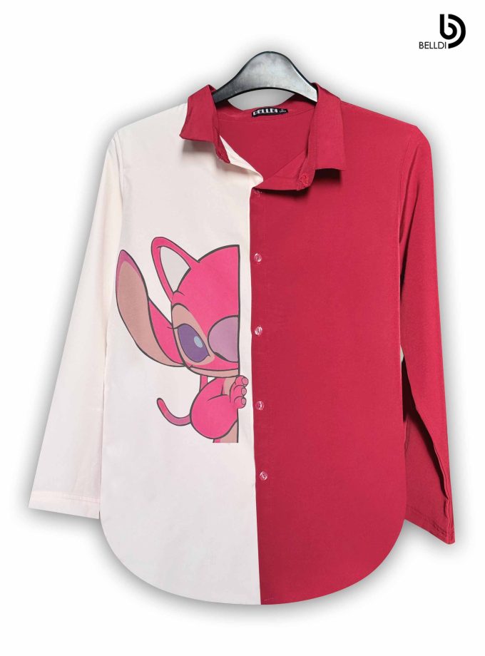 TWO TONE LONG SLEEVE BLOUSE