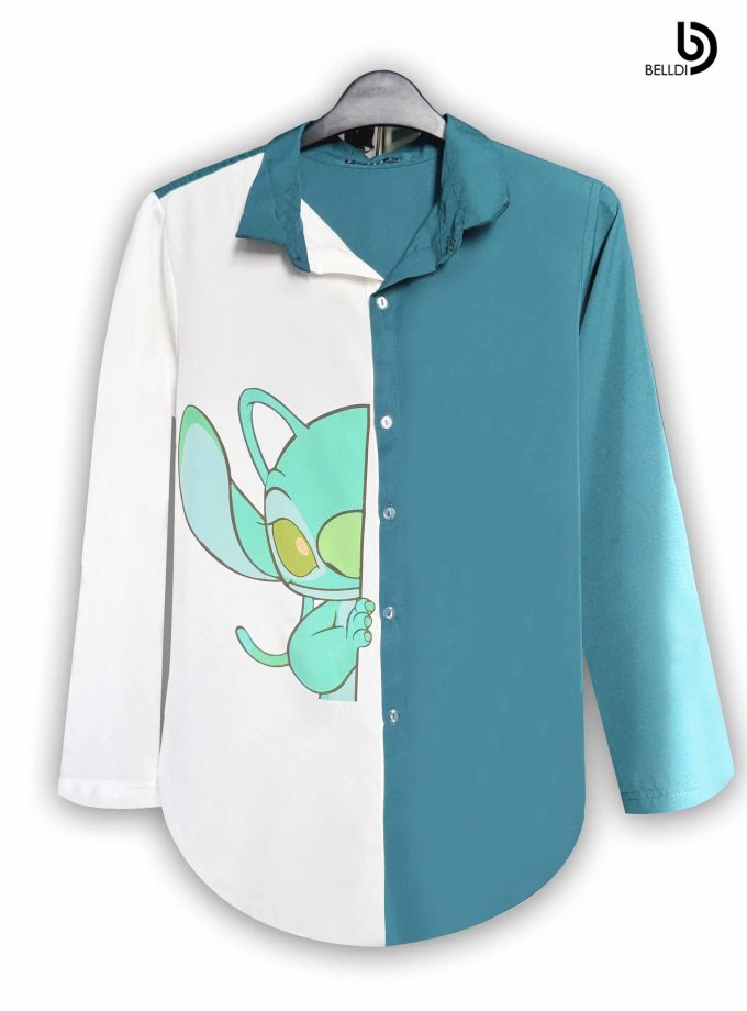 TWO TONE LONG SLEEVE BLOUSE