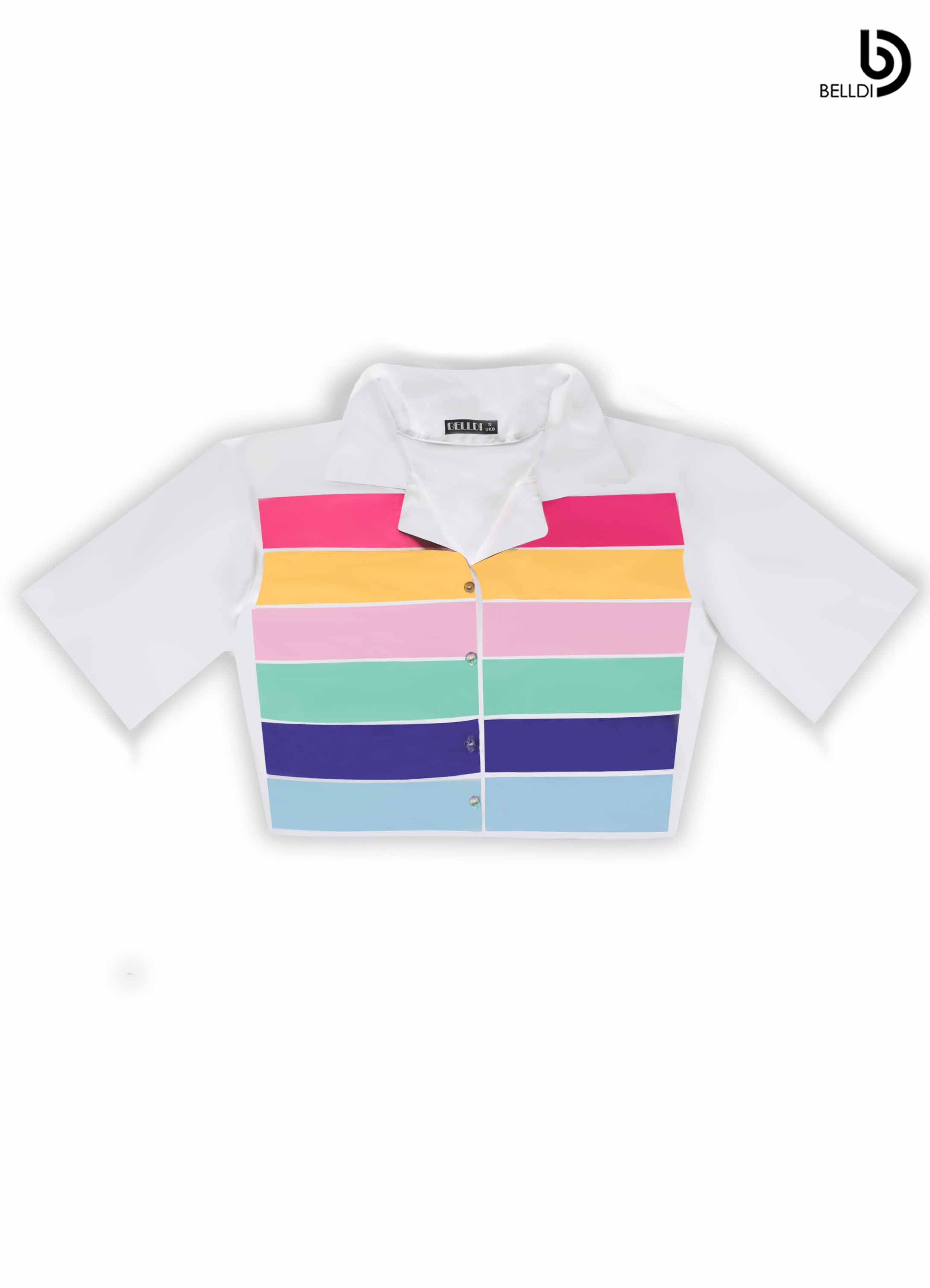 SHORT SLEEVE FRONT OPENED CROP TOP