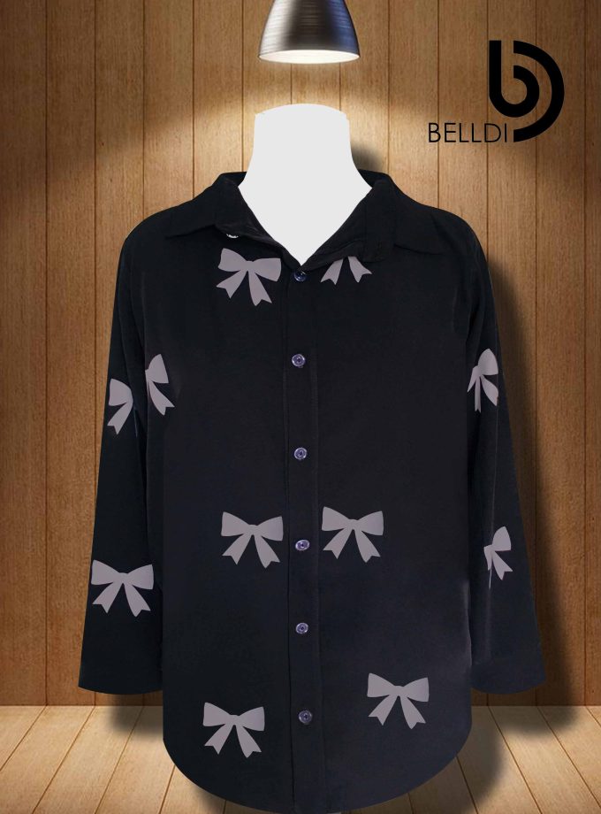 PRINTED LONG SLEEVE BLOUSE