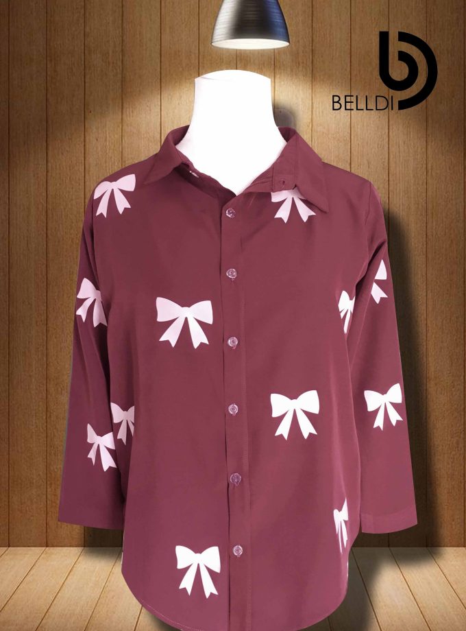 PRINTED LONG SLEEVE BLOUSE