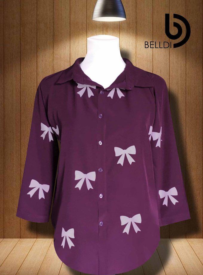 PRINTED LONG SLEEVE BLOUSE
