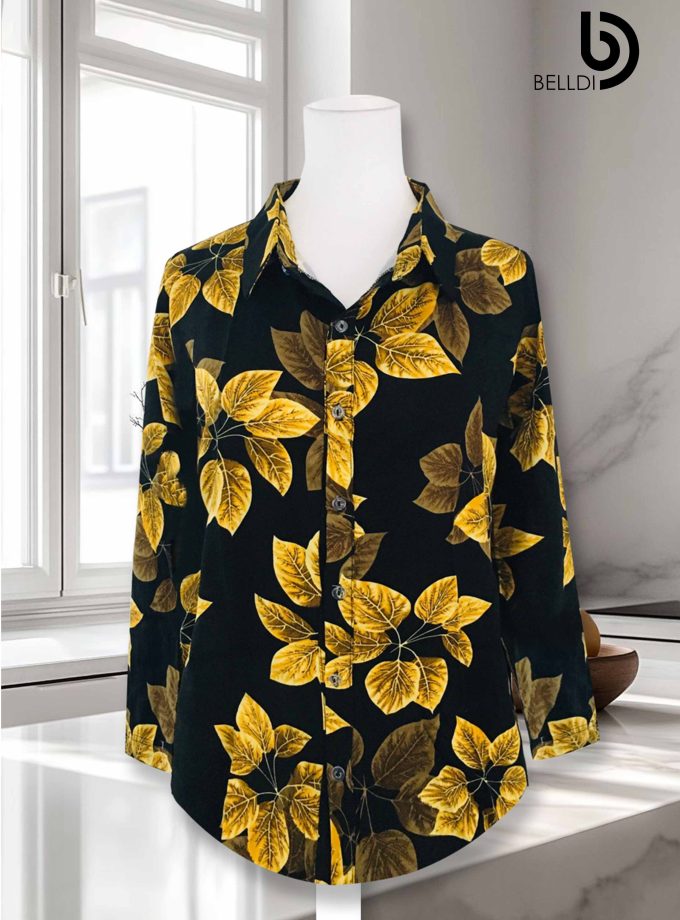 PRINTED LONG SLEEVE BLOUSE
