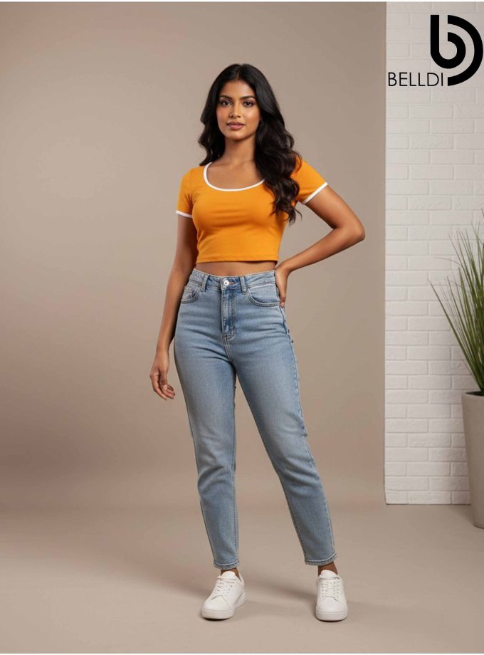 SHORT SLEEVE  CROP TOP