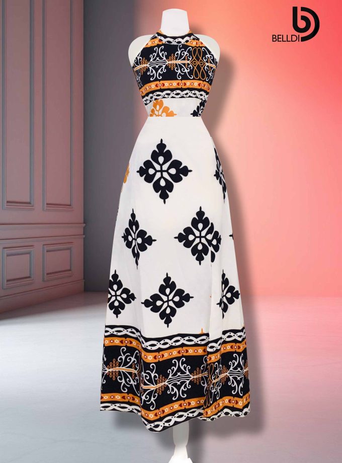 HIGHT NECK HALTER LONG DRESS