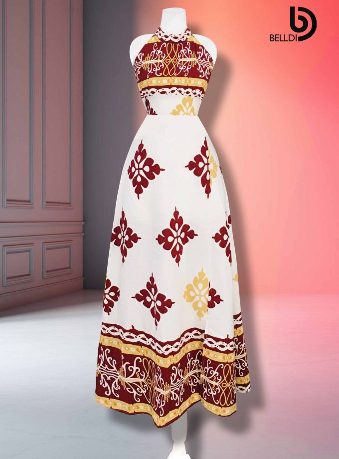HIGHT NECK HALTER LONG DRESS