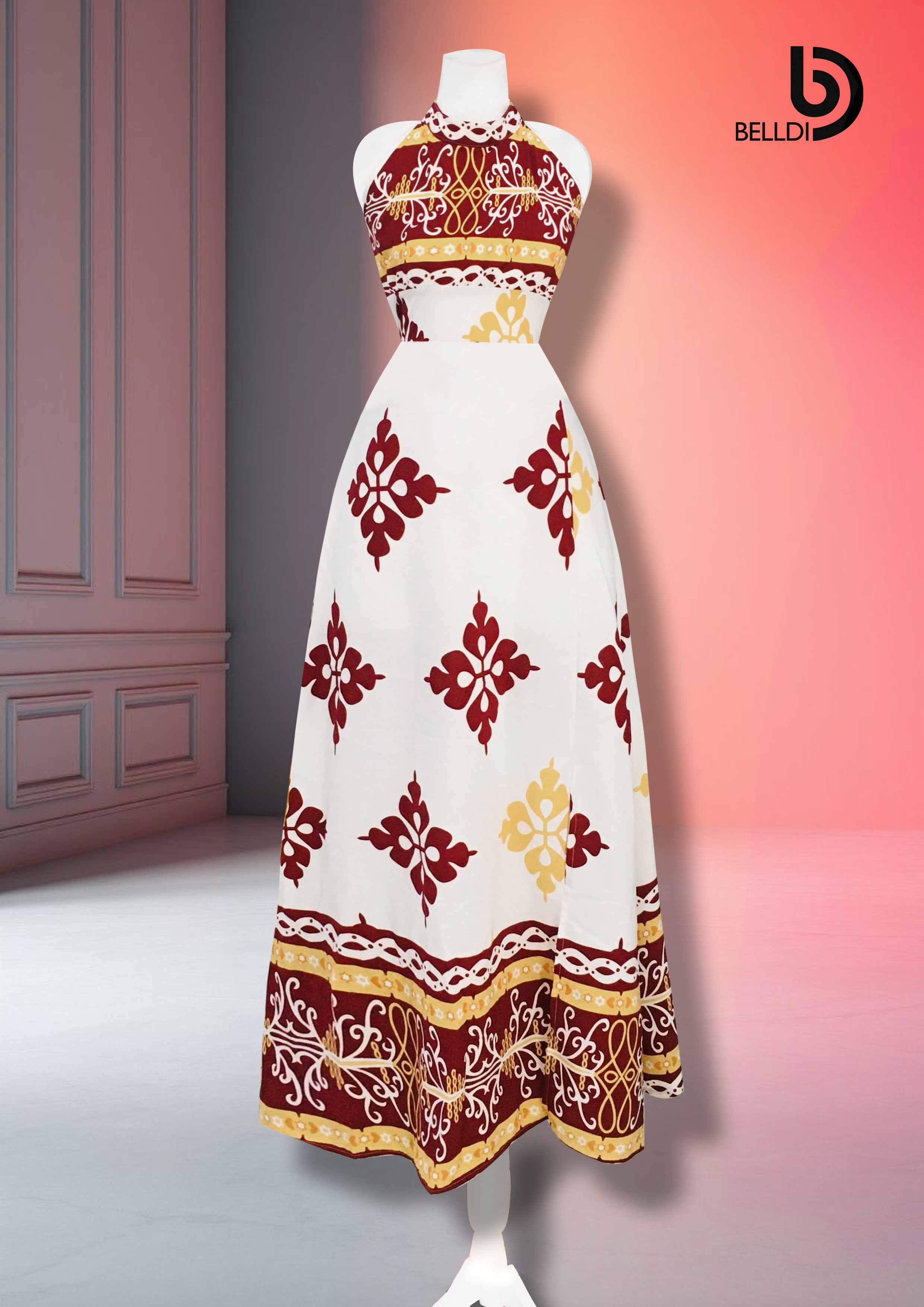 HIGHT NECK HALTER LONG DRESS