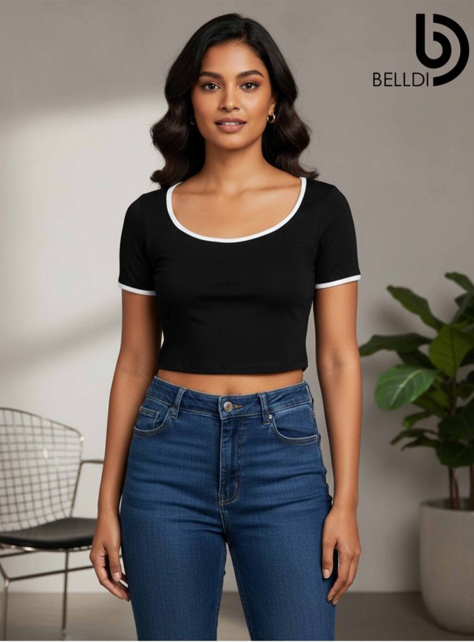 SHORT SLEEVE  CROP TOP
