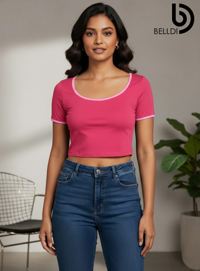 SHORT SLEEVE  CROP TOP