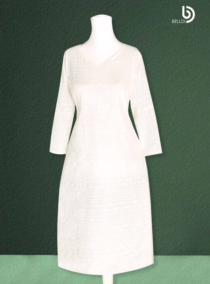CUT LONE WHITE KURUTHA TOP