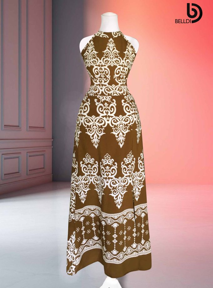 HIGHT NECK HALTER LONG DRESS