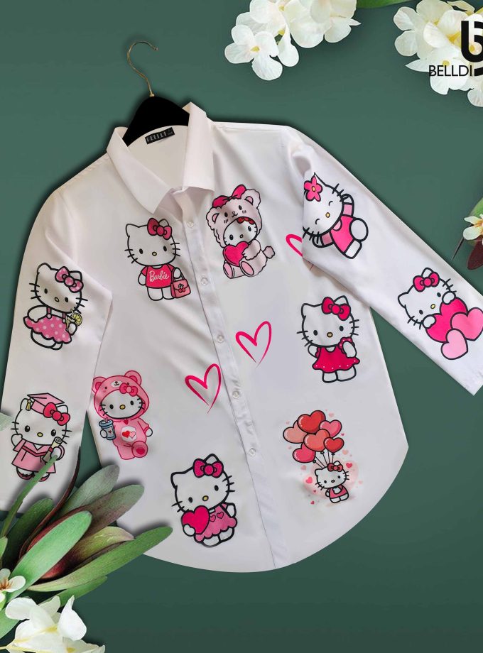 PRINTED LONG SLEEVE BLOUSE