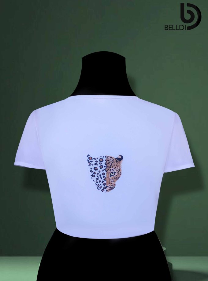 SHORT SLEEVE PRINTED CROP TOP