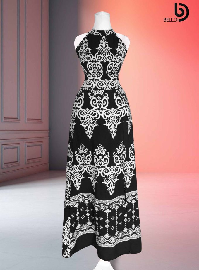 HIGHT NECK HALTER LONG DRESS