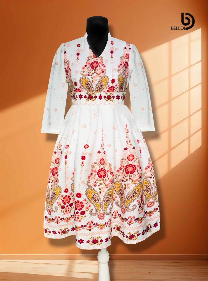 MANDARIN COLLAR V-NECK SHORT DRESS