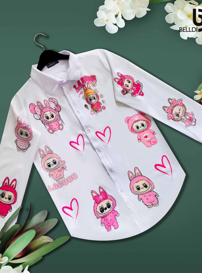 PRINTED LONG SLEEVE BLOUSE