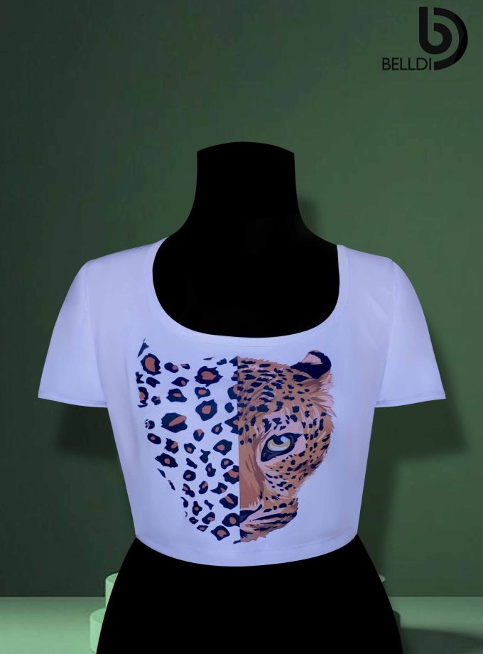 SHORT SLEEVE  PRINTED CROP TOP
