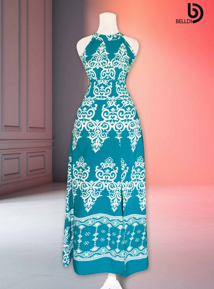 HIGHT NECK HALTER LONG DRESS