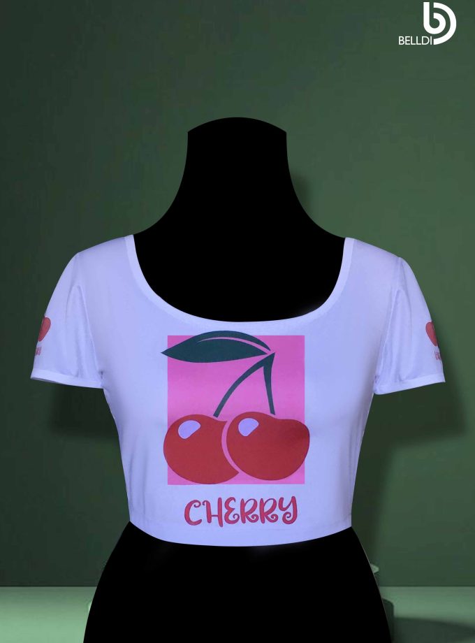 SHORT SLEEVE  PRINTED CROP TOP