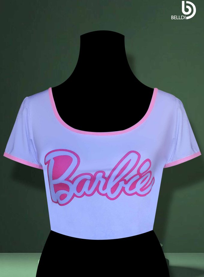 SHORT SLEEVE  PRINTED CROP TOP