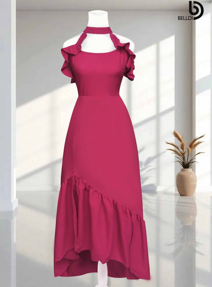 COLD SHOWLDER LONG DRESS