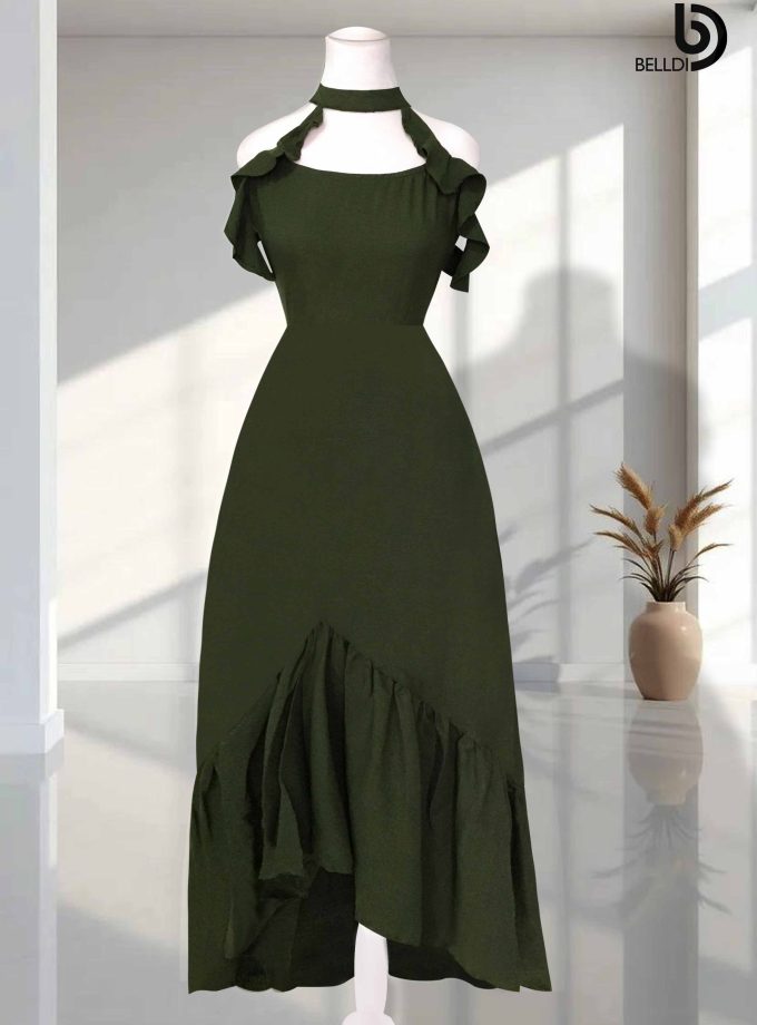 COLD SHOWLDER LONG DRESS