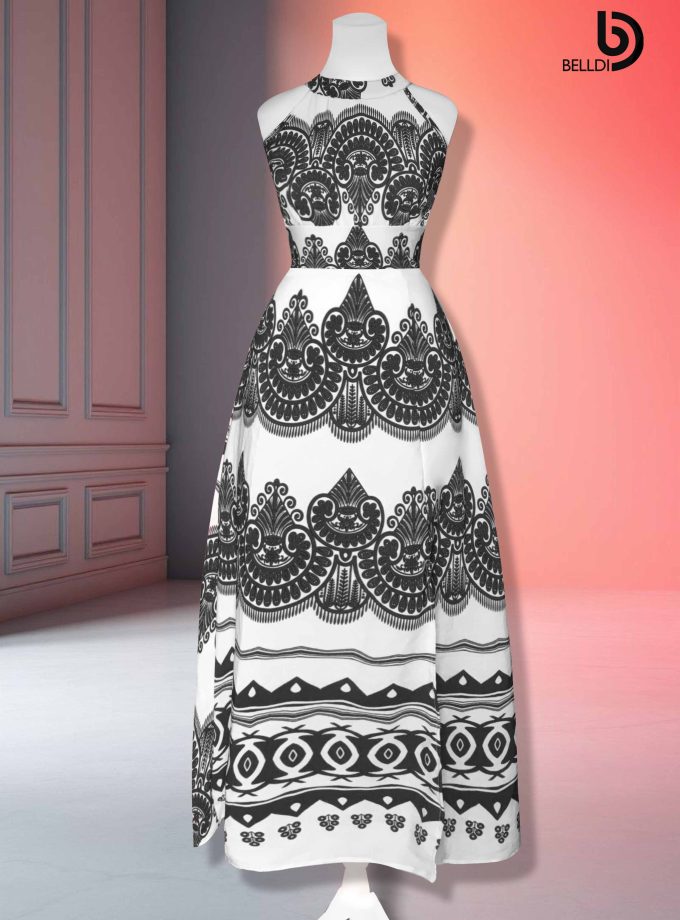 HIGHT NECK HALTER LONG DRESS