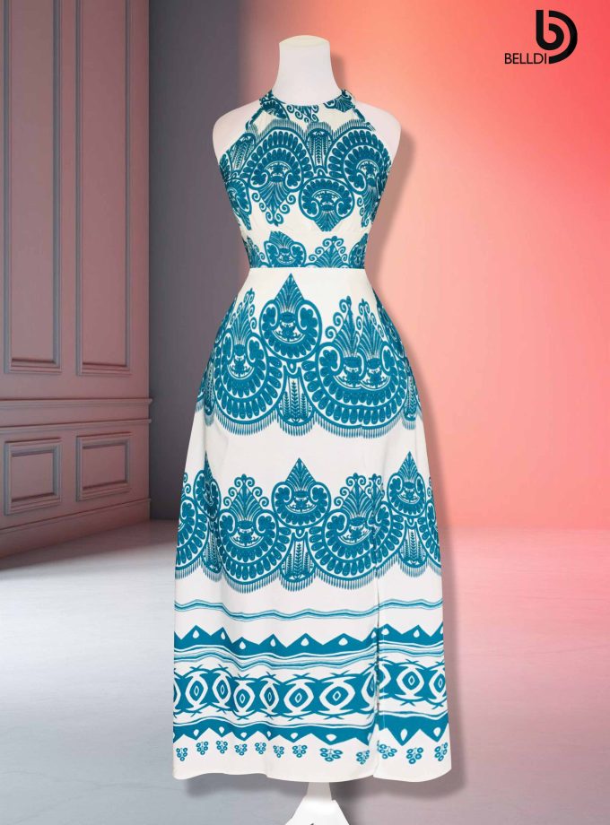 HIGHT NECK HALTER LONG DRESS