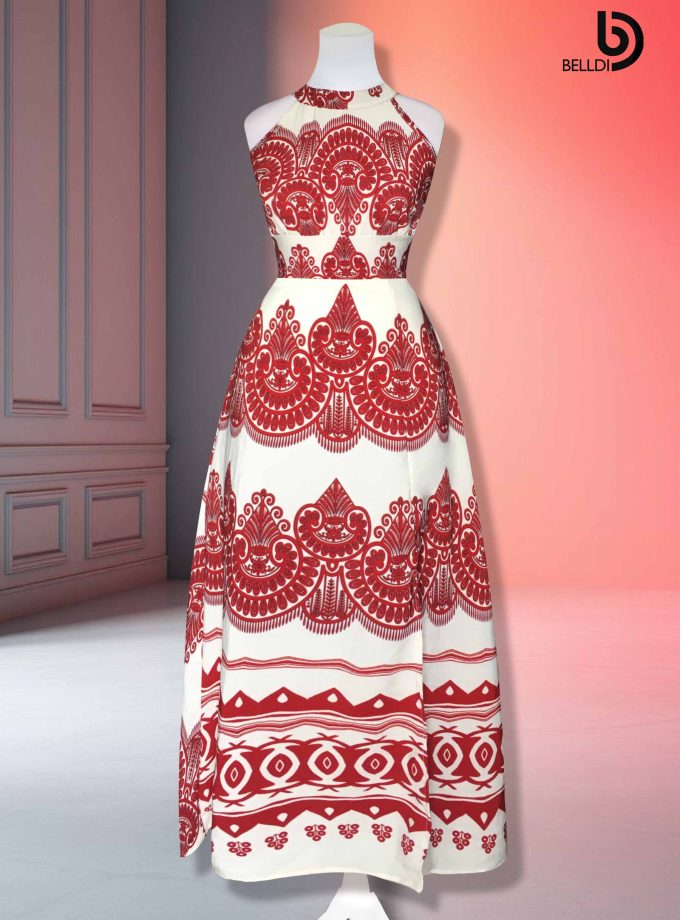 HIGHT NECK HALTER LONG DRESS