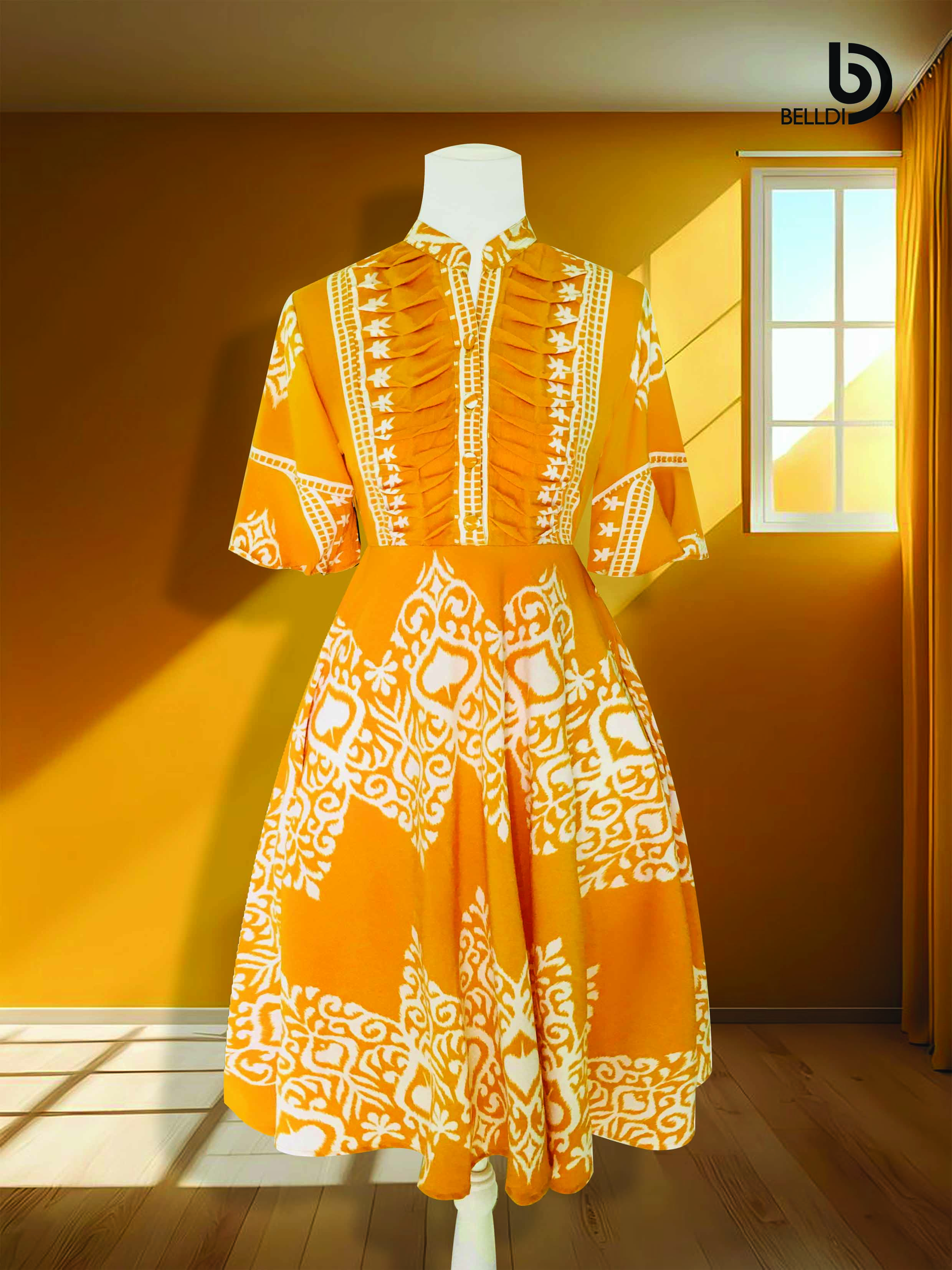 MANDARIN COLLAR SHORT DRESS