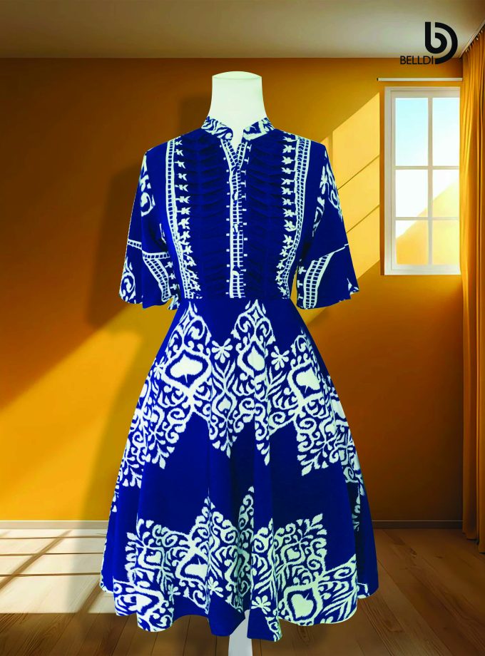 MANDARIN COLLAR  SHORT DRESS