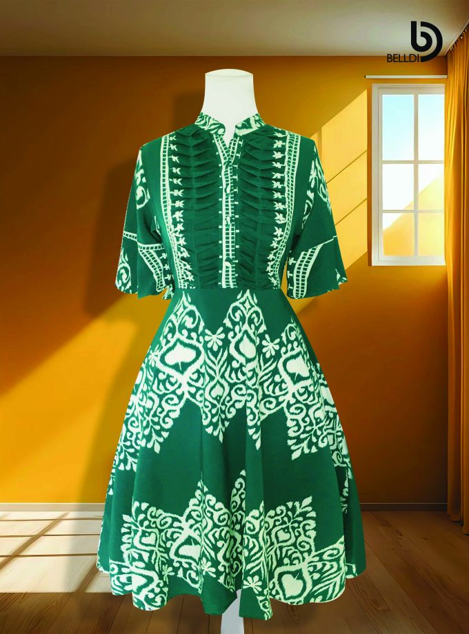 MANDARIN COLLAR  SHORT DRESS