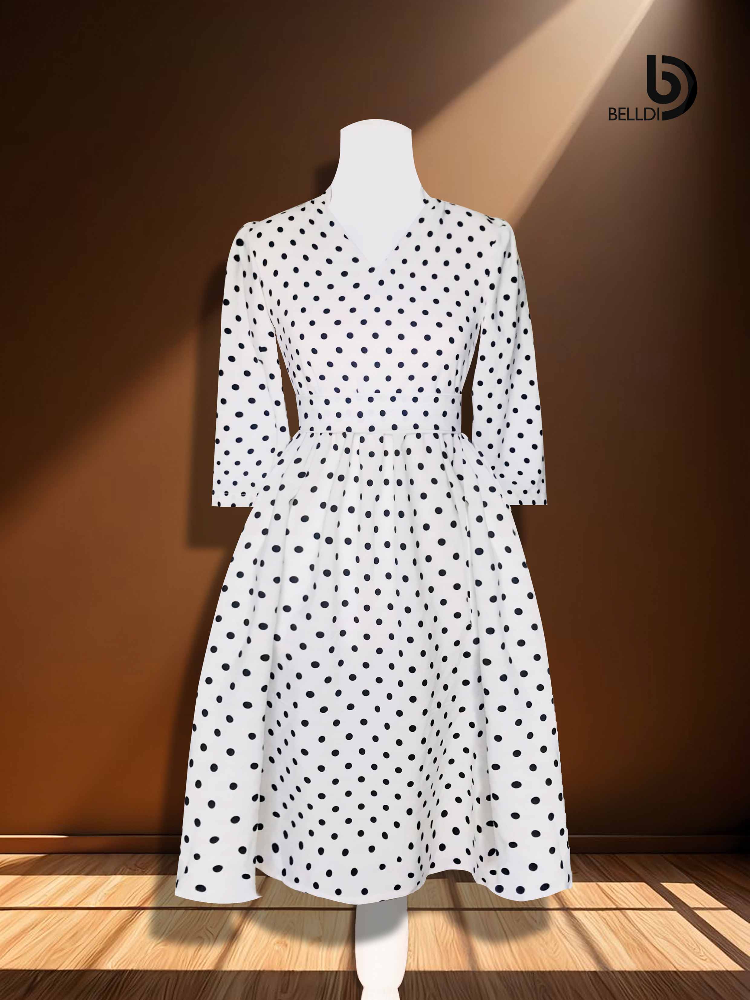 MANDARIN COLLAR V-NECK SHORT DRESS