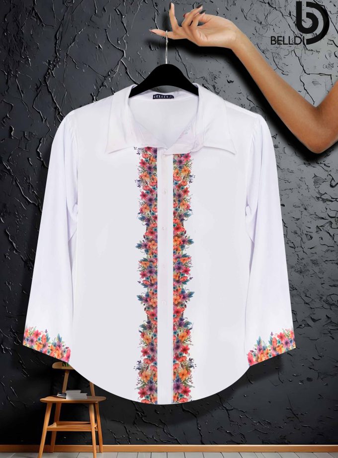 PRINTED LONG SLEEVE BLOUSE
