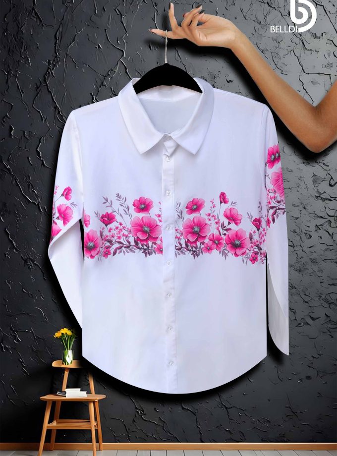 PRINTED LONG SLEEVE BLOUSE