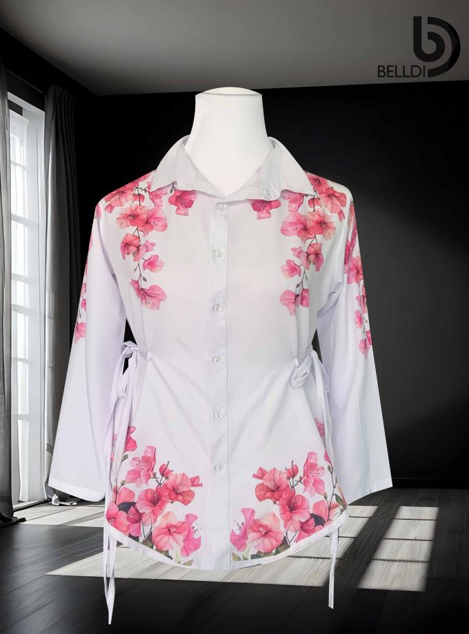 PRINTED LONG SLEEVE BLOUSE