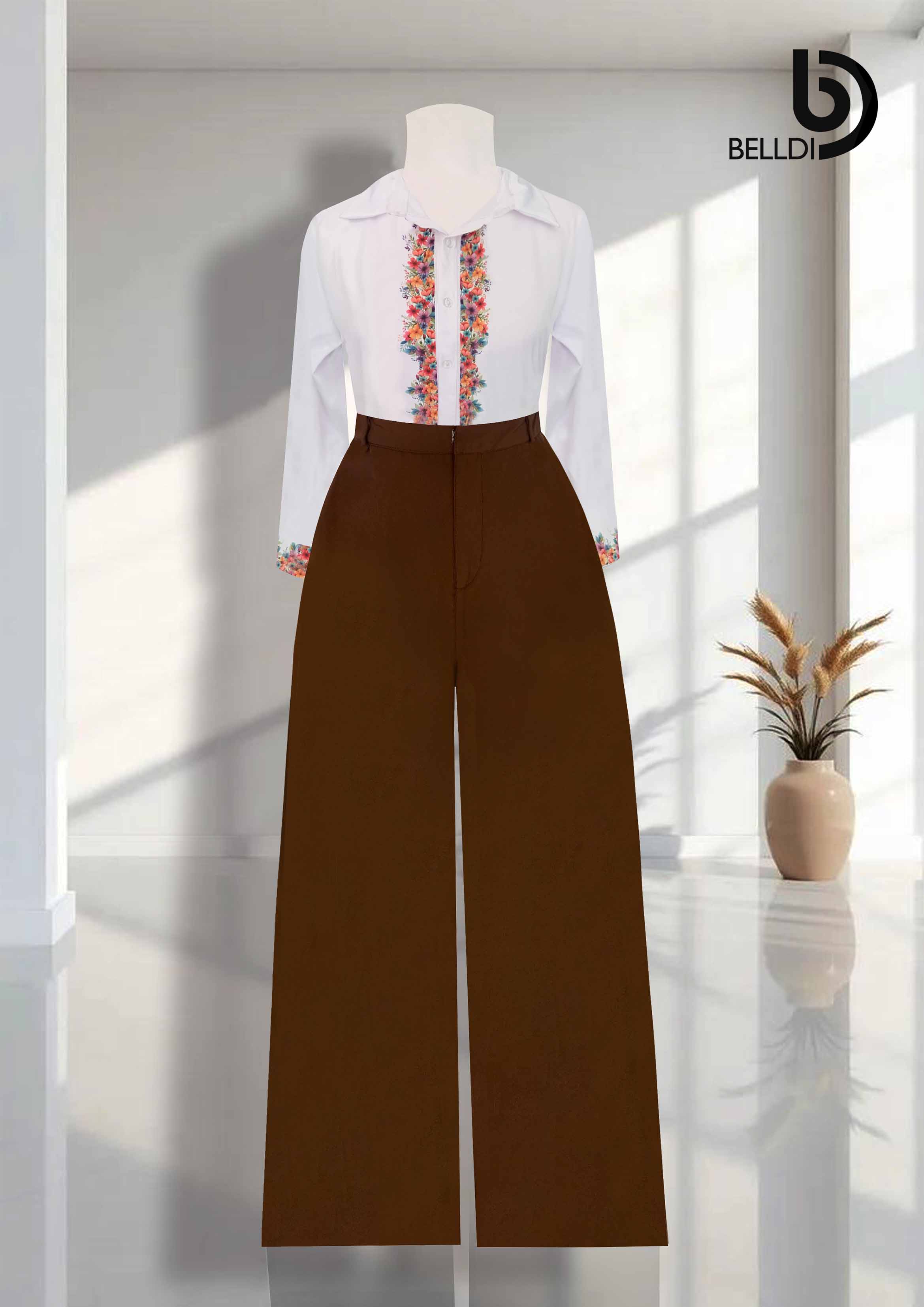 PRINTED LONG SLEEVE BLOUSE & PANT FULL KIT