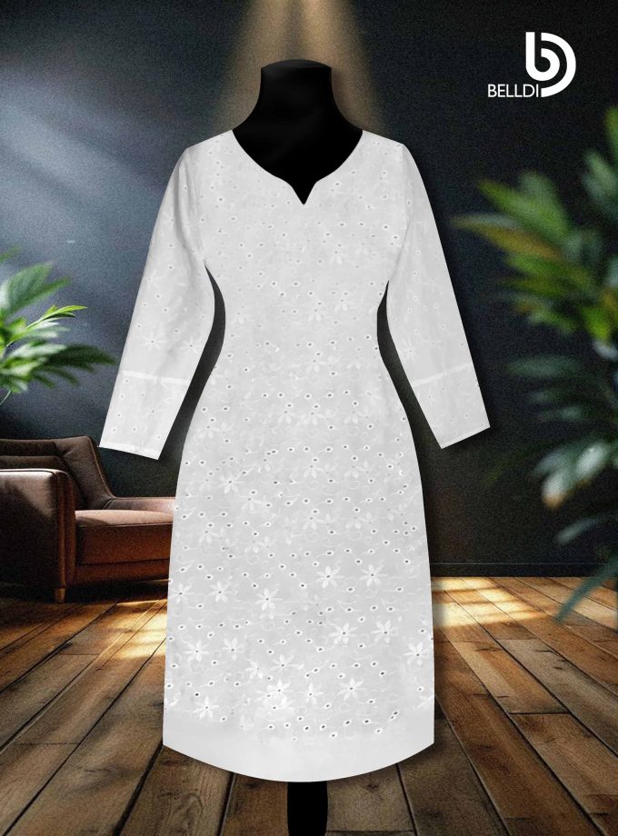 CUT LONE WHITE KURUTHA TOP