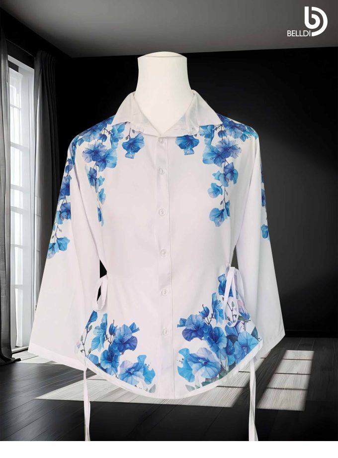 PRINTED LONG SLEEVE BLOUSE