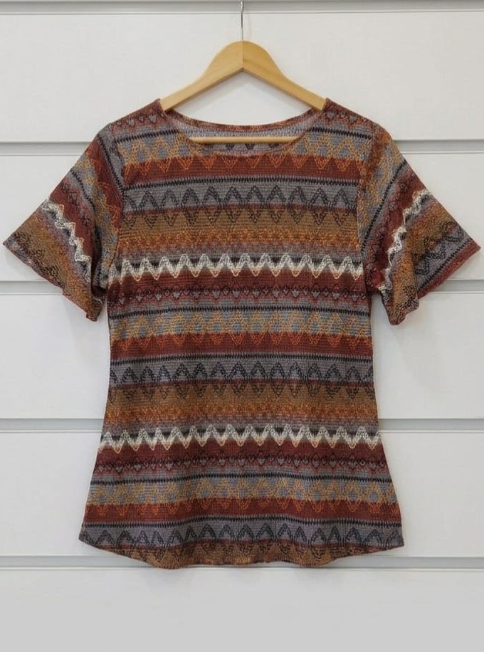 BUTTERFLY SLEEVE PRINTED BLOUSE