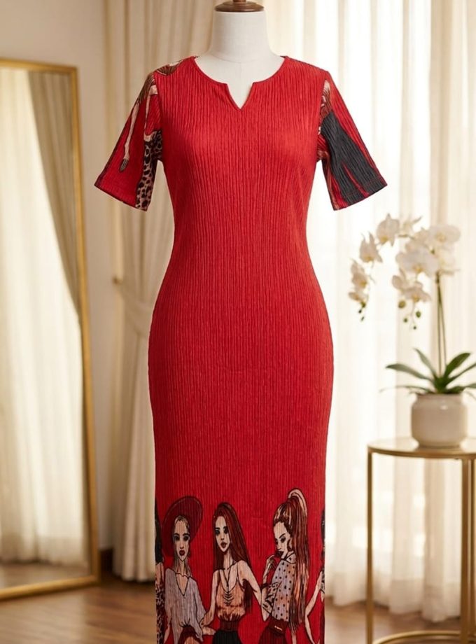 V NECK SHORT SLEEVE SIMPLE CASUAL DRESS